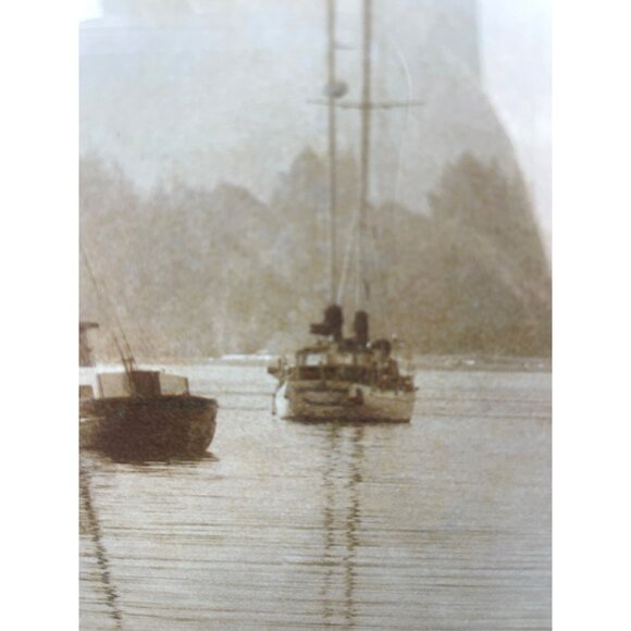 Sea Sailboats Picture Beautifully Framed Matted Print 15 1/2" X 15 1/2" - Picture 5 of 5